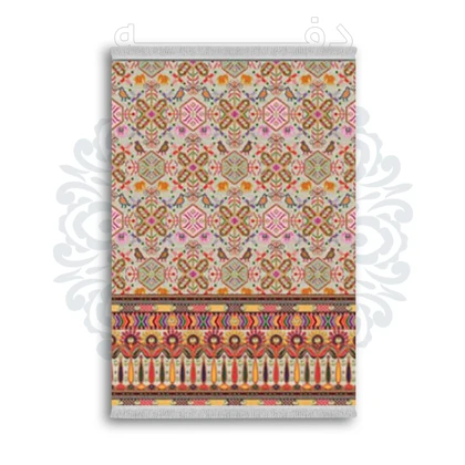 *جدید* فرشینه از جنس پارچه شانل مخمل ترک طرح فانتزی برند دفه کد 1638