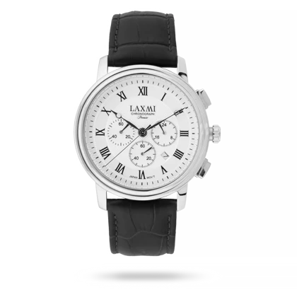 ساعت مچی مردانه لاکسمی بند چرم نقره ای کد Laxmi 8548/1