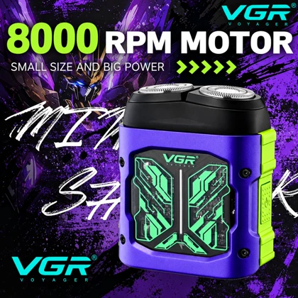 ریش تراش برقی وی جی آر VGR مدل V-344 موتور 8000 دور در دقیقه ضدآب