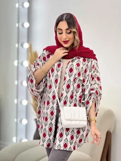 شومیز طرح لوزی دو جیب پاکتی