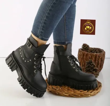 نیم بوت پوتین لژدار زنانه بندی F 58