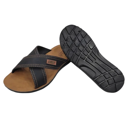 صندل مردانه پاپا مدل آرش ضربدری blk