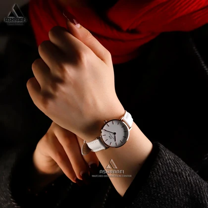 ساعت دنیل ولینگتون بند چرم سفید Daniel Wellington 00117WB