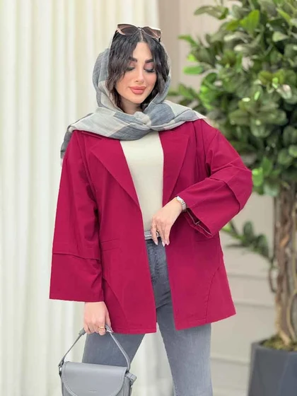 مانتو برش هلالی دو جیب آرزو