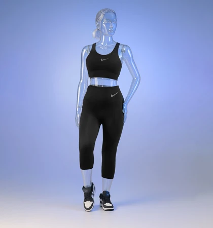 ست ورزشی زنانه لگ و نیم‌تنه نایک مشکی