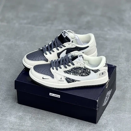 کفش نایک ایر جردن وان لو تراویس اسکات بالنسیاگا Nike Air Jordan 1 Low Travis Scott Balenciaga