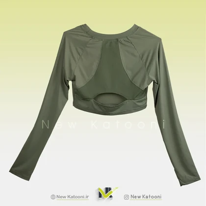 تیشرت کراپ آستین بلند نایک (05)