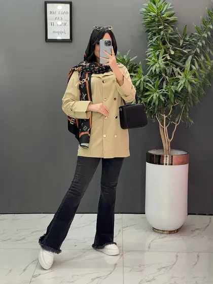 مانتو ده دکمه آستین پاگن