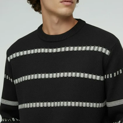 بافت یقه گرد دوخط(90195)