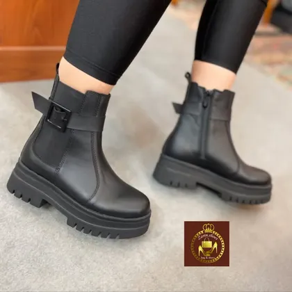 نیم بوت لژدار بغل کش زنانه شیک