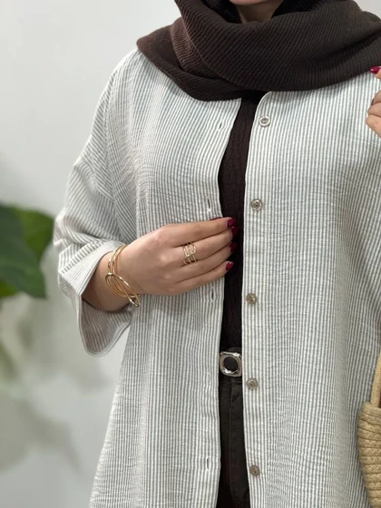 تونیک مانتویی لینن آیسو برفین