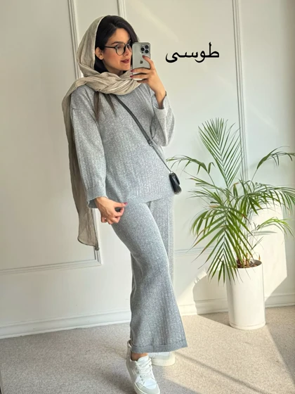 ست مانتو شلوار بافت آریا