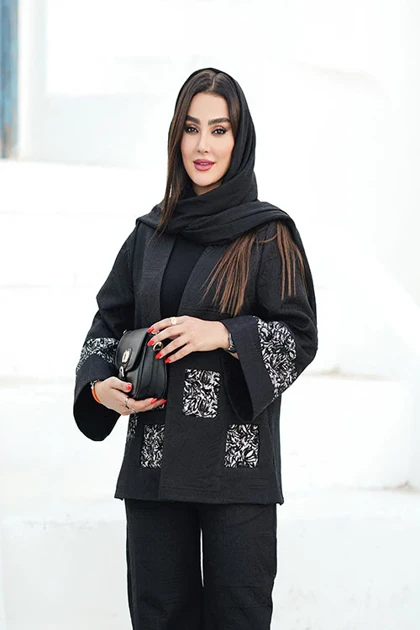 کت و شلوار زمستانه ژاکارد تیکه دوزی