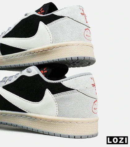 کفش کتانی مردانه کرم مشکی NIKE travis scott