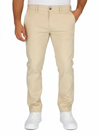 شلوار مردانه بنگال کش دم پا ساده مدل Behnam-کرم