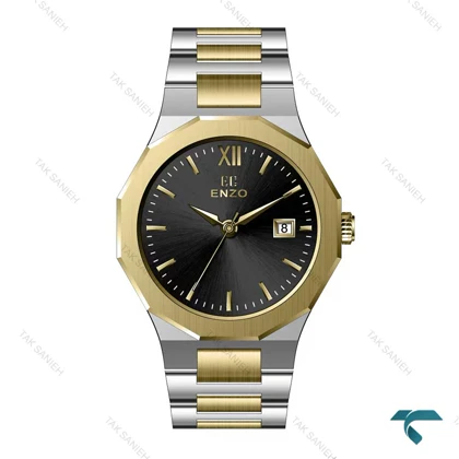 ساعت مچی انزو زنانه EC-610TBL دورنگ طلایی صفحه مشکی Enzo-8083-L