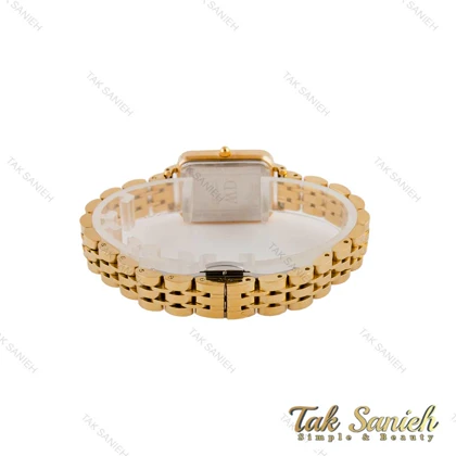 ساعت DW زنانه مستطیلی بند فلزی طلایی صفحه سفید DW-4815-L