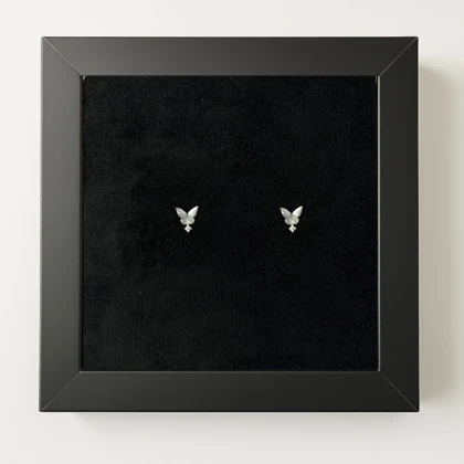 پیرسینگ گوش نقره اصل 925 عیار مدل پروانه ساده تک نگین