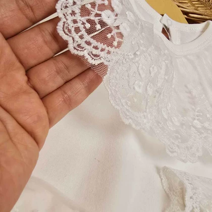 شومیز یقه گیپور دخترانه
