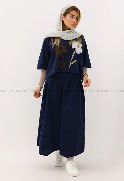 ست زنانه شومیز دامن شلواری نازنین کد1006338