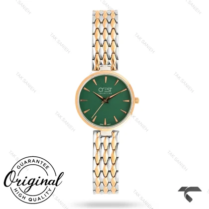 ساعت مچی Crest زنانه مدل 9067-4 دورنگ رزگلد صفحه سبز Crest-11268-L