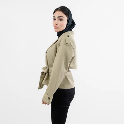 ترنچ کت دبل برست اورسایز زنانه - 62251174