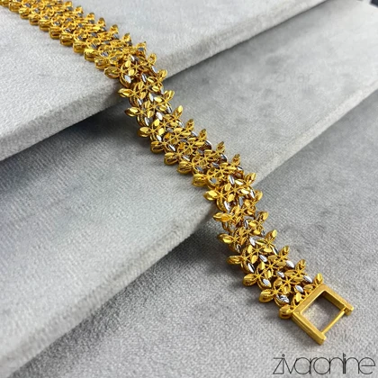 دستبند زنانه طرح گل دورنگ 40034