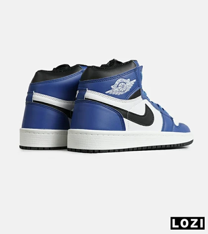 کفش کتانی ساق‌دار مردانه و زنانه مشکی سفید آبی NIKE jordan 1 مدل 7699