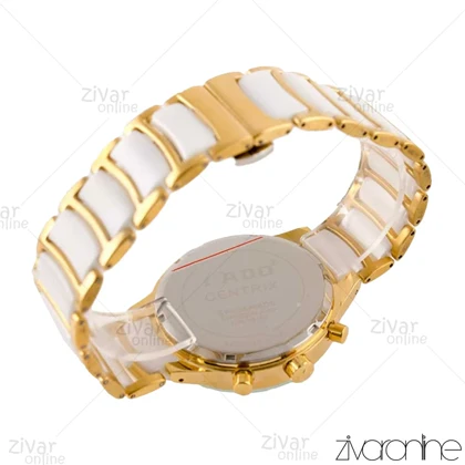 ساعت رادو مردانه سرامیکی سه موتوره دورنگ طلایی 102601