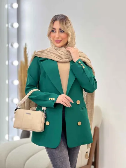 مانتو جیب نما دکمه طلایی