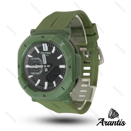 ساعت کاسیو پروترک protrek سبز بند رابر مدل m-10260