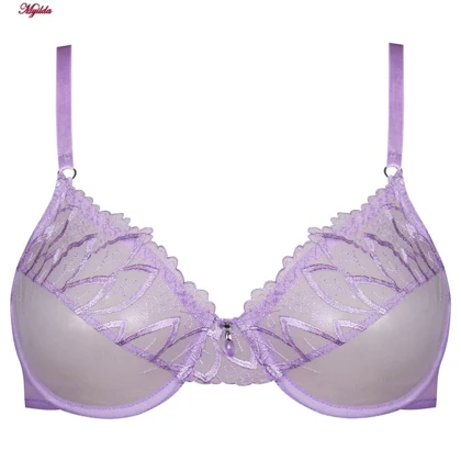 ست شورت و سوتین زنانه فیتن مدل فنردار گیپور طرح دار یاسی کد 4952-10