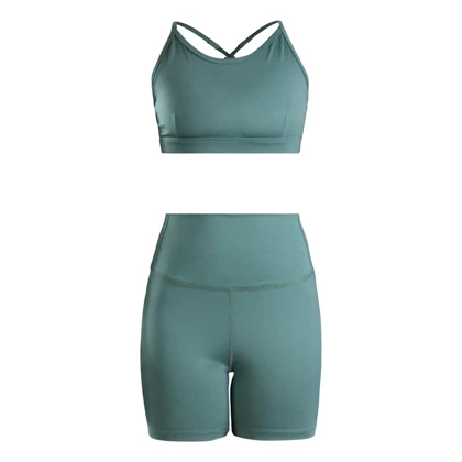 ست نیم‌تنه و کشاله بند ورزشی زنانه الو مدل 4B0153 سبز آدامسی تیره