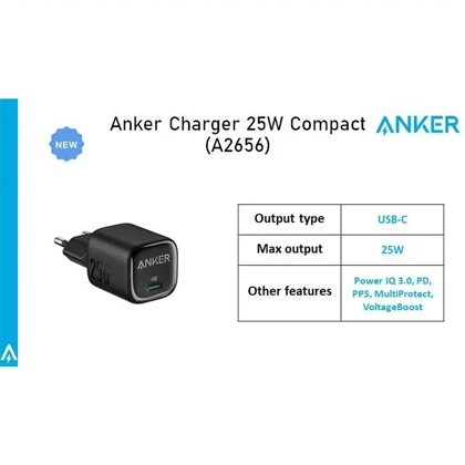 شارژر دیواری 25 وات انکر Anker مدل A2656 تایپ سی