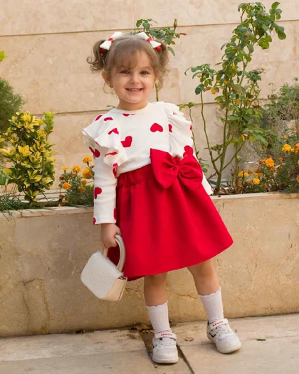 بلوز دامن بچگانه قلبی
