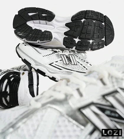 کفش کتانی بزرگ پا سفید مشکی New Balance 1906R مدل 8306