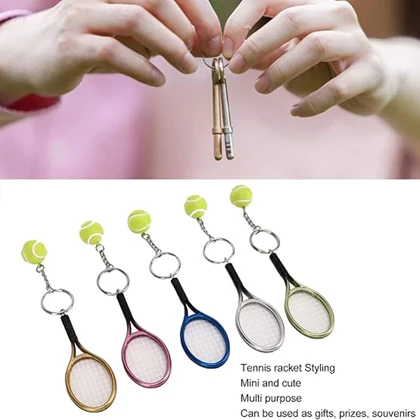 جاکلیدی و آویز کیف Mini Sports Key Chain سه بعدی طرح راکت تنیس