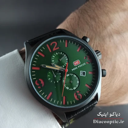 ساعت مچی مردانه اورجینال موتور ژاپن برند مینی فوکوس سه موتور مدل Mf0003G.01 بند چرم