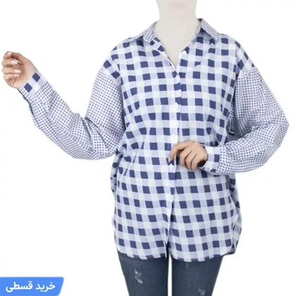 شومیز چهار خانه یقه مردانه18979