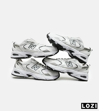 کفش کتانی مردانه و زنانه سفید نقره ای NEW BALANCE 530