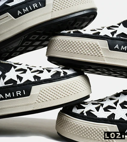 کفش اسنیکرزونس مشکی سفید Amiri Stars مدل 6033