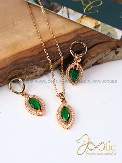 نیم ست زنانه گردنبند – گوشواره طرح طلا کد S5116