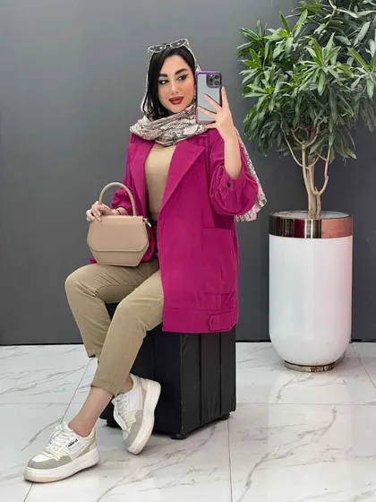 مانتو لینن پاگن دار پشت پیله