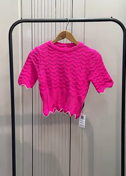 بافت سرخابی نوار سفید