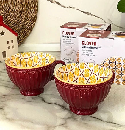 فنجان لته خوری طرح دار رنگی دنی هوم / BA53