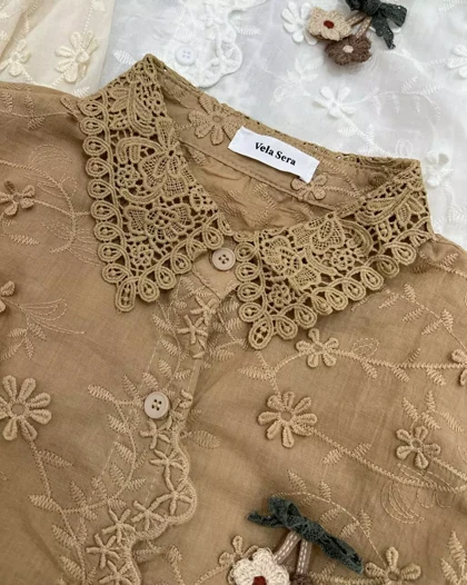 شومیز تمام خامه دوزی اور..جینال کد 5505