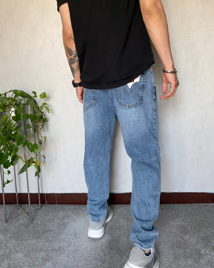 شلوار مام فیت LEVIS ابی زاپ‌دار