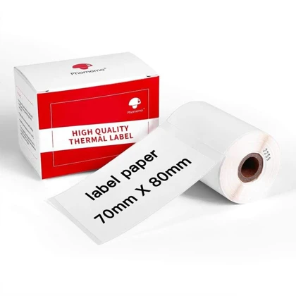 رول پرینتر لیبل حرارتی فوممو سایز 7080 میلی‌متر (100 عددی) – مدل Phomemo XP7080-100