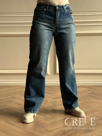 جین نیم بگ سایز بزرگ کمر کش قد 107