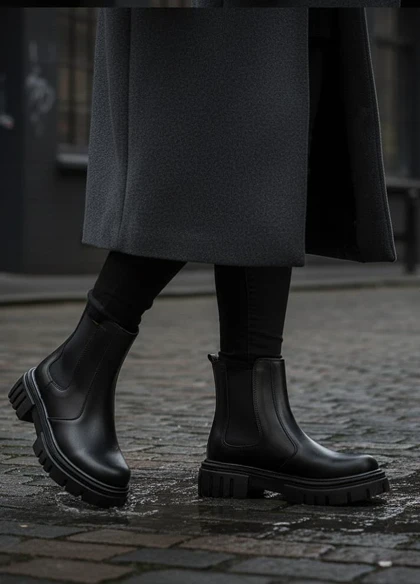 نیم بوت زنانه چلسی دوطرف کش-مشکی ویژه